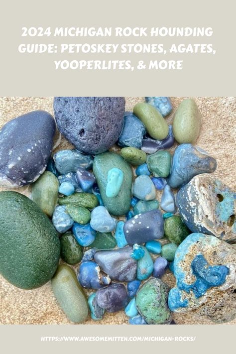 Discover the thrill of Michigan rock hounding and learn where to find Petoskey stones, agates, Yooperlites, and more along the Great Lakes shore... Michigan Rocks, Travel Michigan, Michigan Beaches, Rock Hunting, Petoskey Stone, The Great Lakes, Michigan Travel, Rocks And Gems, Rock Hounding