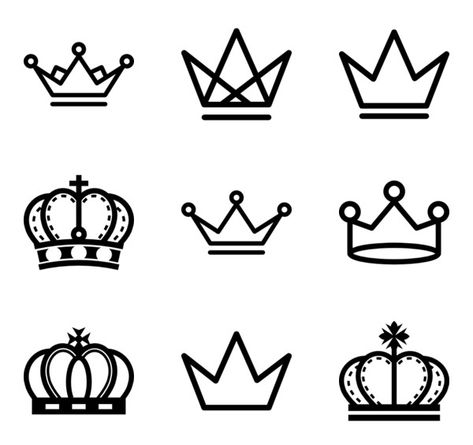 Abstract Crown Tattoo, Medieval Logo, King Symbol, Royal Symbols, Crowns Royal, Prince Illustration, King Crown Tattoo, Small Crown Tattoo, Crown Icon