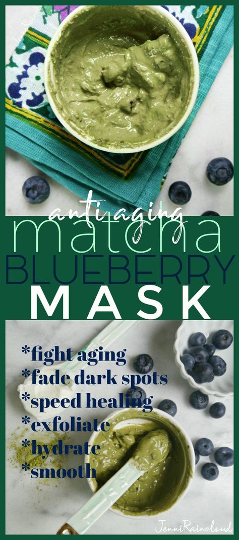 Matcha Blueberry DIY Mask Matcha Blueberry, Matcha Mask, Beauty Diy Skincare, Skin Care Masks, Diy Skin Care Recipes, Health Dinner, All Natural Skin Care, Care Skin, Skin Care Recipes