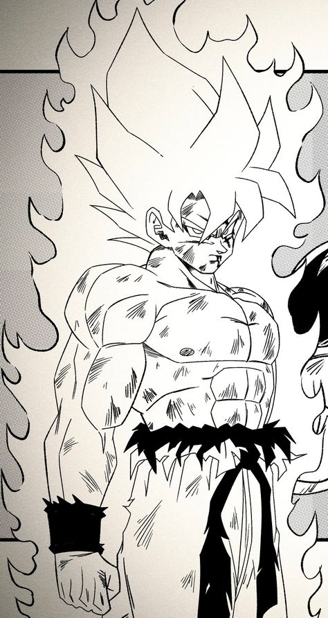 Super Saiyan Goku Manga, Goku Forms, Goku Ssj3, Dbz Drawings, Spider Drawing, Goku Drawing, Interesting Drawings, Dragon Coloring Page, Dragon Ball Super Artwork