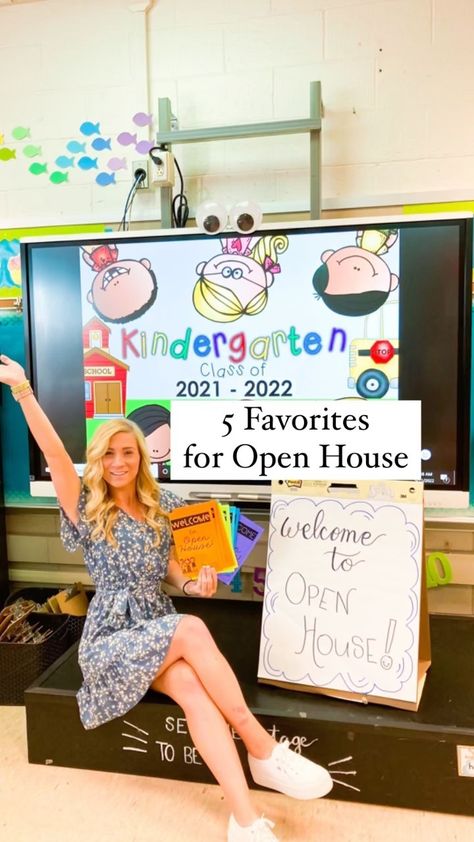 kindershenanigans on Instagram: My 5️⃣ Favorites for Open House: 1️⃣End of the Year slideshow on auto play using Google Slides (from @littlekinderwarriors ) 2️⃣ I make… Open House Crafts Kindergarten, Open House Parent Activities, Kindergarten Open House Ideas, Open House Paperwork For Parents, Parent Student Activities Open House, Kindergarten Open House, Open House Kindergarten, Class Wishlist Open House, Open House Folders For Parents