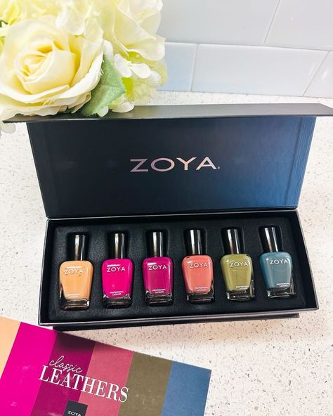 Fall in Love with ZOYA's Classic Leather Nail Polish Collection! #EVERYDAYZOYA Zoya Nail Polish 2023, Zoya Nail Polish Colors, Zoya Green Nail Polish, Zoya Purple Nail Polish, Zoya Nail, Magnetic Gift Box, Zoya Nail Polish, Cool Undertones, Nail Polish Collection