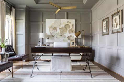 Transitional Home Office, Best Gray Paint, Best Gray Paint Color, Office Paint Colors, Marie Flanigan, Office Paint, Transitional House, Design Del Prodotto, Transitional Decor