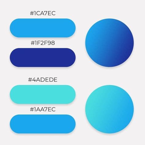 Facebook Blue Gradient Palette, Technology Color Palette Graphic Design, Blue Gradient Color Palette, Colors Pallets, Flat Color Palette, Web Design Websites, Ui Color, Gradient Color Design, Graphic Design Business Card