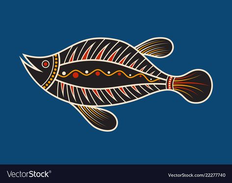 Native American Fish Art, Mullet Fish, Pyrography Ideas, Interesting Shapes, Fish Drawing, Art Program, Underwater Sea, Aboriginal Artwork, Color Illustration