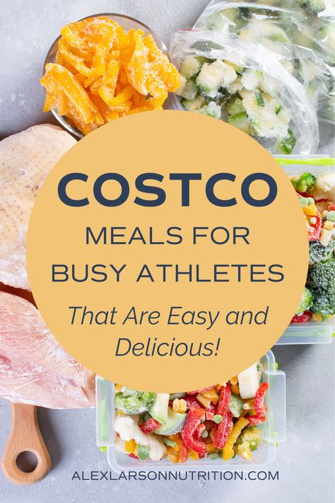 For the busy athlete, meal planning and prepping can seem overwhelming and daunting for many. Quick meal options also ensure that athletes can refuel efficiently after intense training sessions or competitions without compromising their nutritional needs or performance goals. My dietitian team and I compiled our list of easy Costco meals that will save you time in the kitchen. Easy Costco Meal Prep, Athletic Meal Plan, Sports Practice Dinner Ideas, Before Practice Meals, Meal Ideas For Athletes, Carb Meals For Athletes, Triathlete Meal Plan, Good Lunches For Athletes, Sports Night Meals