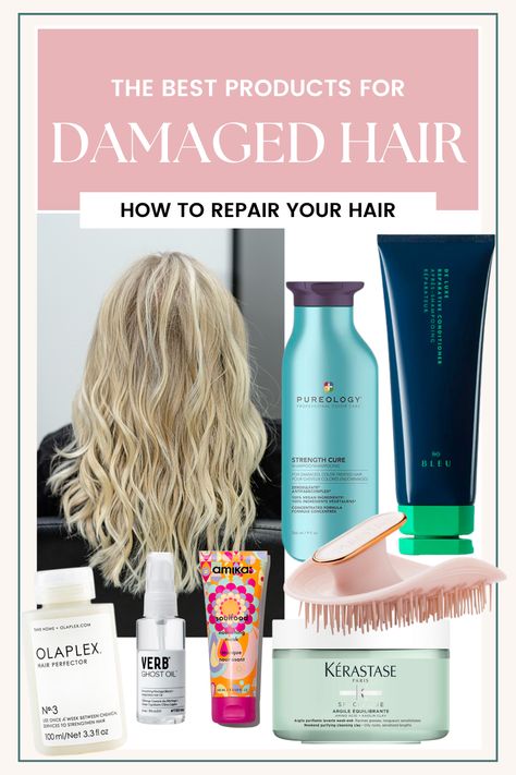 My guide how to repair your damaged and dry hair. Hair Styles For Damaged Hair, Hair Products For Damaged Hair, Herbal Hair Rinse, Bleach Damaged Hair, Products For Damaged Hair, Chemically Damaged Hair, The Best Hair Products, Soft Shiny Hair, Stop Hair Breakage