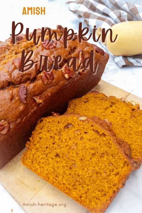 Amish Pumpkin Bread Recipe Amish Pumpkin Bread Recipe, Amish Food Recipes, Pumpkin Quick Bread, Pumpkin Whoopie Pie Recipe, Amish Friendship Bread Starter Recipes, Friendship Bread Recipe, Friendship Bread Starter, Orange Juice Recipes, Organic Orange Juice