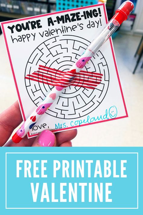 These free printable valentines make exchanging Valentine's cards with students super easy. Just print and go! Valentine For Teachers, Valentine Student Gifts, Teacher Valentine Cards, Student Valentines, Free Printable Valentines, Teacher Valentine Gifts, Class Valentines, Printable Valentines Cards, Printable Valentines