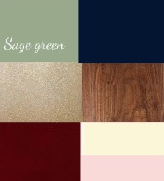 Sage green, champagne, burgandy, navy, wood brown, ivory and blush pink Navy And Sage Bedroom, Sage And Navy Bedroom, Electric Bedroom, Green Blue Decor, Navy And Sage, Sage Living Room, Dark Blue Rooms, Burgundy Bedroom, Green Sofa Living