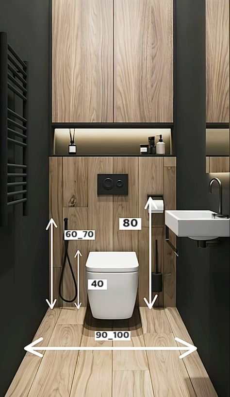 Modern Bathroom Tiles, Bathroom Tiles Design, Small Toilet Design, Small Bathroom Design Ideas, Toilet And Bathroom Design, Bathroom Interior Design Modern, Toilet Room Decor, Wc Design, Bilik Air