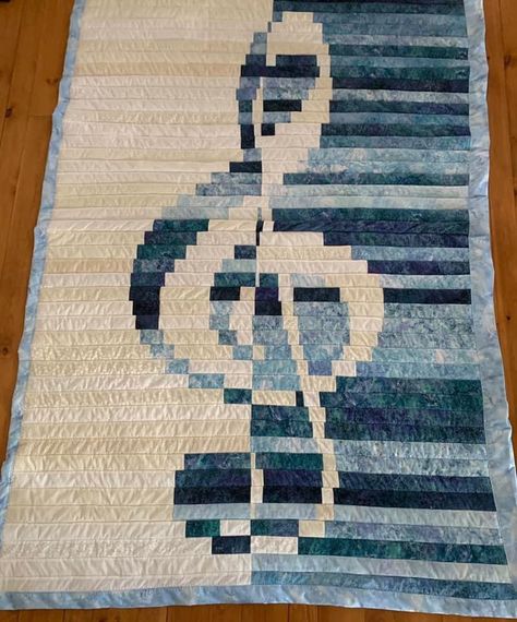 Music Themed Quilts, Music Quilts Ideas, Music Quilts, Music Quilt, Bed Quilts, Start Quilting, Bag Designs, Patterns Ideas, Treble Clef