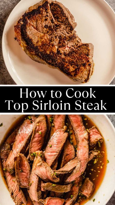 The top sirloin is one of our favorite cuts of beef because it’s loaded with flavor, gorgeously marbled, and can stand up to quick, high-heat cook methods. It’s delicious quickly seared in a cast-iron or threaded onto skewers with chunks of veggies and grilled. Here are 4 ways to cook Top Sirloin Steak! Ways To Use Sirloin Steak, Boneless Beef Sirloin Steak Recipes, Top Sirloin Steak Recipes Pan, Cooking Top Sirloin Steak, Recipes Using Top Sirloin Steak, Grilled Top Sirloin Steak Recipes, How To Cook Top Sirloin Steak, Top Loin Steak Recipes, Boneless Top Sirloin Steak Recipes