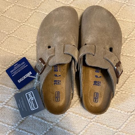 NWT Taupe Boston Birkenstock Suede Leather EU 38 Grey Boston Birkenstock, Birkenstock Boston Taupe, Boston Taupe, Boston Birkenstock, Birkenstock Suede, Birkenstock Boston, Birkenstock Boston Clog, Birkenstock Shoes, Suede Leather