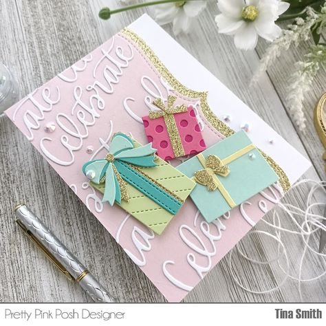 Sunday Inspiration, Birthday Packages, Pretty Pink Posh, Bday Cards, Christmas Cards To Make, Pretty Cards, Handmade Birthday Cards, Card Layout, Paper Craft Projects