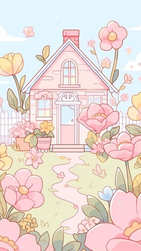 Spring Phone Wallpapers, Phone Wallpaper Iphone, Spring Coloring Pages, Iphone Wallpaper Kawaii, Wallpaper Iphone Wallpaper, Kawaii Illustration, Wallpaper Cute, Cute Wallpaper, Spring Wallpaper