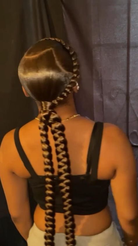 Ponytail Hairstyle Ideas, Sleek Braided Ponytail, Quick Braids, Hairstyle Ideas Easy, Two Braid Hairstyles, Weave Ponytail Hairstyles, Sleek Ponytail Hairstyles, Ponytail Hairstyle, Big Box Braids Hairstyles