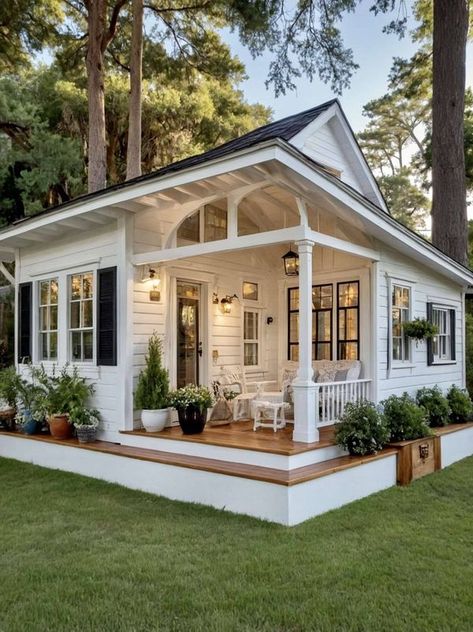 Small Home Architecture, Small Home Designs, Shed Tiny House, Tiny House Camper, Small Cottage Homes, Tiny House Community, Building House Plans Designs, Home Architecture, Architecture Ideas