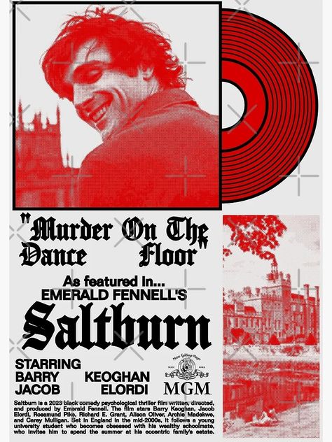 "SALTBURN: "Murder On The Dance Floor"" Poster for Sale by CULT OF FILM | Redbubble Saltburn Poster, Thriller Film, Black Comedy, Rosamund Pike, On The Dance Floor, Psychological Thrillers, University Student, Film Posters, The Dance