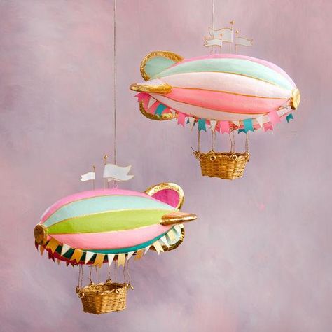 HOT AIR BLIMP PAPER MACHÊ DISPLAY Glitterville Centerpieces Bonjour Fete - Party Supplies Balloon Hot Air Balloon Diy, Glitterville Studios, Air Balloon Diy, Lala Land, Barbie Coloring Pages, Hello Kitty Coloring, Unicorn Colors, Dinosaur Coloring Pages, Hot Air Balloons