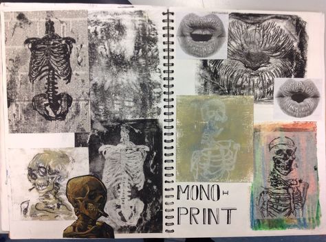 Gcse Art Sketchbook Monoprinting, Monoprint Sketchbook Page, Monoprinting Gcse Page, Year 12 Art Folio, Monoprint Gcse Art Page, Gcse Art Monoprinting, Monoprinting Sketchbook Page, Slate Art Ideas, Art Folio Year 12