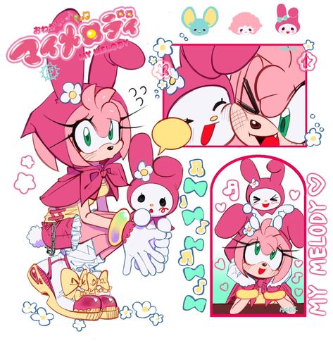 Rouge Fanart Sonic, Amy Rose Redesign, Sonic Hands Reference, Sonic And Hello Kitty, Minecraft Rose, Rouge Fanart, Amy Rose Fanart, Amy Rose Hedgehog, Sonic Amy