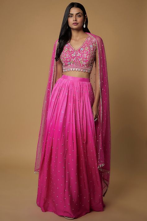 https://www.perniaspopupshop.com/chamee-and-palak-pink-georgette-shaded-lehenga-set-cnpc062327.html Lehanga Blouse Designs Latest Women, Latest Lehenga Design 2024, Shaded Lehenga, Coconut Barfi Recipe, Latest Lehenga Design, Coconut Barfi, Barfi Recipe, Bridesmaids Outfits, Latest Lehenga Designs