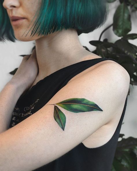 Charming Tattoo, Auckland Newzealand, Leaves Tattoo, Leaf Tattoo, Magnolia Leaf, Moon Photo, World Tattoo, Magnolia Leaves, Subtle Tattoos