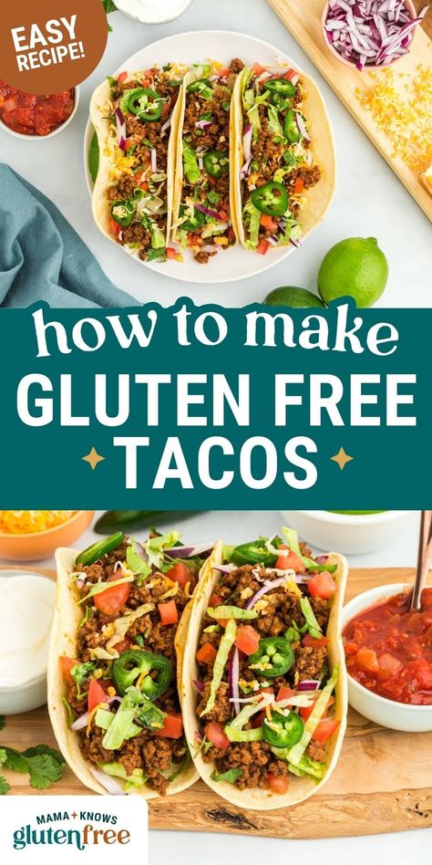 This classic recipe for gluten-free tacos is simple, straightforward, and always a winner. Perfect for Taco Tuesday! Jicama Tortilla, Gluten Free Taco, Gluten Free Meatloaf, Gluten Free Tacos, Gluten Free Meatballs, Gluten Free Lasagna, Gluten Free Dinner, Most Popular Recipes, Taco Recipes