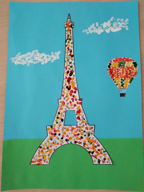 Eiffel Tower Craft Preschool, Eiffel Tower Art For Kids, Italy Art Projects For Kids, France Crafts For Kids, Eiffel Tower Craft, France Craft, Olympic Crafts, Paris Crafts, Eiffel Tower Art