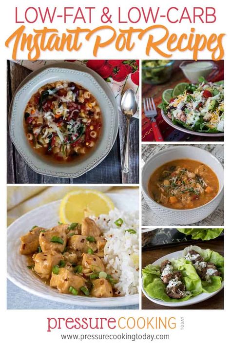 The BEST low-fat, low-carb, and veggie-packed recipes for the Instant Pot and all other brands of electric pressure cookers. via @pressurecook2da/ Low Carb Instant Pot Recipes, Pressure Cooking Today, Low Fat Dinner, Low Fat Low Carb, Low Cholesterol Recipes, Healthy Instant Pot Recipes, Instant Pot Dinner Recipes, Low Fat Diets, Pressure Cookers