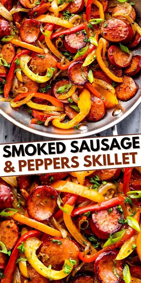 Smoked Sausage And Peppers, Sausage And Peppers Skillet, Herbed Couscous, Sausage Dinners, Sausage And Peppers Recipe, Turkey Sausage Recipes, Quick Dinner Options, Sausage Peppers And Onions, Sausage Recipes For Dinner