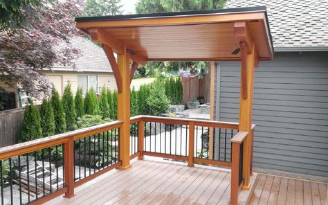 covered bbq area in deck - Google Search | Decks and gardens ... Deck Grill, Bbq Gazebo, Backyard Grill, Outdoor Grill Area, Outdoor Grill Station, Outdoor Kitchen Countertops, Grill Gazebo, Patio Pergola, Grill Area