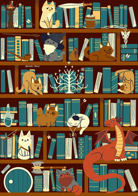 Books And Cats, Day Of The Shirt, Library Shelves, Whatsapp Wallpaper, New Adventure, Book Shelf, Cute Wallpaper Backgrounds, The Library, Ipad Wallpaper