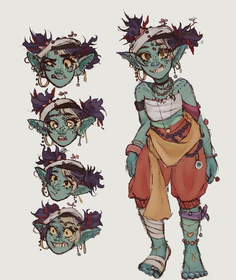 Goblin Female, Dnd Goblin, Goblin Art, Pathfinder Character, Face Piercings, Dungeons And Dragons Characters, Dnd Art, Epic Art, Dnd Characters