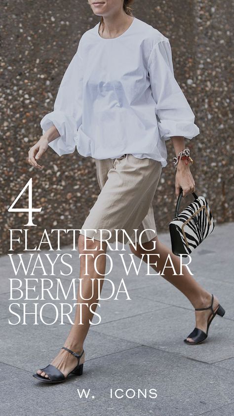 Bermuda Shorts Outfit Street Styles, How To Wear Bermuda Shorts, Short Wardrobe, Style Bermuda Shorts, Bermuda Shorts Outfit, Outfits Dressy, Shorts Outfit, Summer Style, Short Outfits