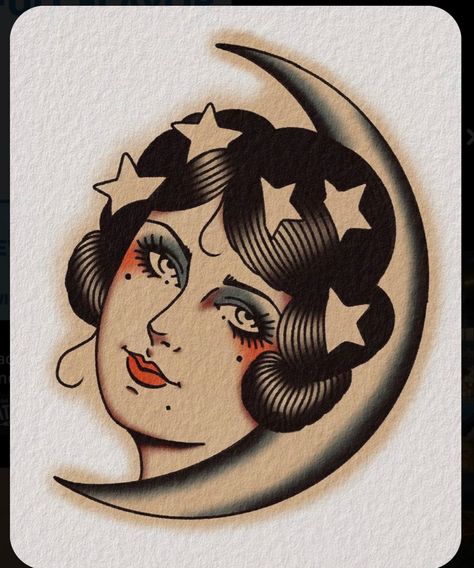 Traditional Tattoo Woman Face, Pluto Tattoo, Traditional Tattoo Illustration, Art Traditional Tattoo, Traditional Tattoo Girls, Traditional Back Tattoo, Traditional Tattoo Woman, Americana Tattoo, Tennessee Waltz