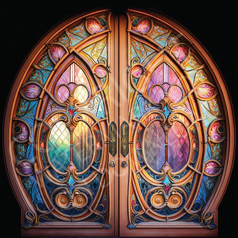 Epic doors for your penthouse, apartment or storefront. Each door is sized to fit the parameters of the website upload area for your properties. For use with the Multiverse/Infiniverse property doors. These unique doors are original digital art designed by BecBay01. If you don't see what you like here, just ask! Circle Door Frame, Stain Glass Doors Entrance, Gate Decorations Wedding, Gate Decoration With Flowers, Wedding Gate Decoration, Aesthetic Doors, Cheap Fence Ideas, Fantasy Door, Creative Doors