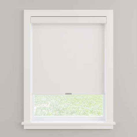 allen + roth 34-in x 72-in White Room Darkening Cordless Roller Shade in the Window Shades department at Lowes.com White Roller Shades, Window Shades Ideas, White Window Blinds, Roller Shades Kitchen, Roller Shades Bedroom, Roller Shades Living Room, Roller Shades Diy, Build Cabin, Helen Marie