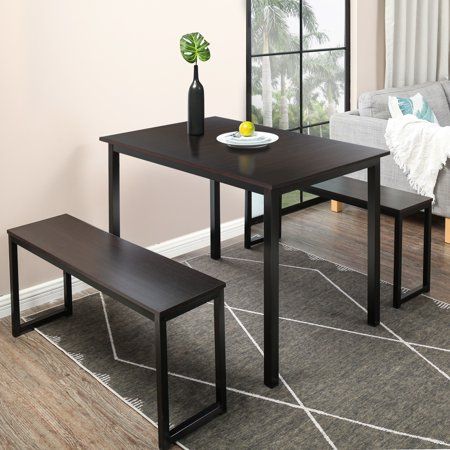 Space Saving Dining Room, Breakfast Nook Table, Breakfast Nook Dining Set, Nook Dining Set, Modern Kitchen Tables, Apartment Dining Room, Apartment Dining, Black Dining Room, Dining Room Table Set