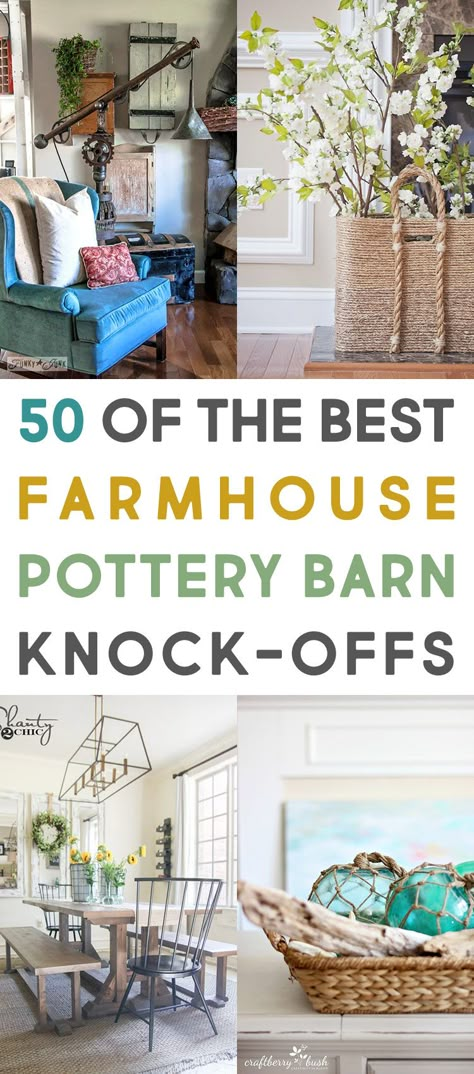 50 of The Best Farmhouse Pottery Barn Knock-Offs Pottery Barn Hacks, Pottery Barn Diy, Pottery Barn Look, Pottery Barn Decor, Pottery Barn Living Room, Pottery Barn Style, Best Farmhouse, Barn Living, Farmhouse Pottery