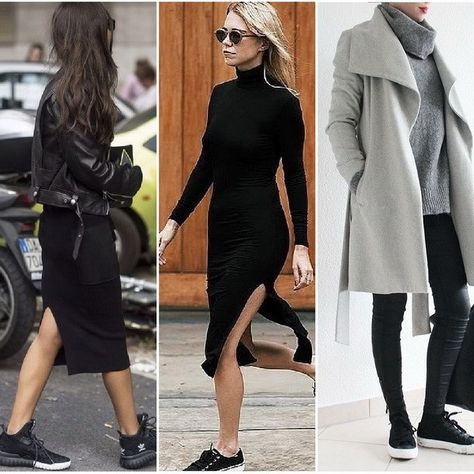 Outfits with Sneakers- 18 Best Sneaker Styles for Girls 2020 Everyday Sneakers Women, Black Trainers Outfit, Women Cute Outfits, Outfit Ideas With Sneakers, Sneakers Smart Casual, Girls Sneakers Outfit, Sneakers To Work, Black Sneakers Outfit, Sneakers Outfit Work