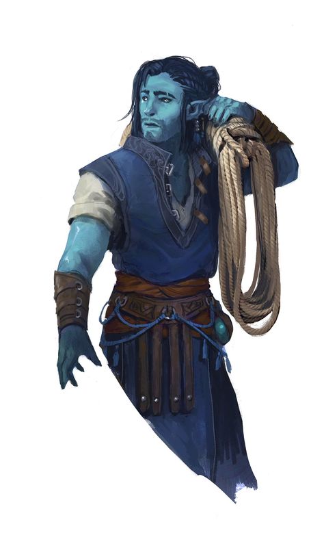 “I wanted to do another pass at Freys hair. Wasn't happy with what I did before! The moistboi water genasi Frey from our Frostmaiden campaign. #dungeonsanddragons #dndart #watergenasi @SandmansTwin” Dnd Triton Character Design, Air Genasi Paladin, Water Genasi Pirate, Sea Elf Dnd Male, Sea Elf Male, Triton Dnd Male, Dnd Water Genasi Female, Water Druid, Water Genasi Dnd