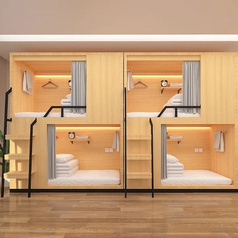 Smarter Shopping, Better Living!  Aliexpress.com Adult Bunk Beds, Simple Apartments, Apartment Bedding, Hostel Room, Youth Hostel, Space Capsule, Bunk Bed Designs, Cabin Bed, Low Bed