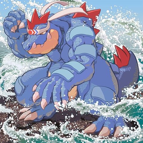 Feraligatr Pokémon World, Starter Pokemon, Cool Pokemon Cards, Pokemon Official, Pokemon Starters, Oc Pokemon, Pokemon Special, Pokemon Memes, Pokemon Fan Art