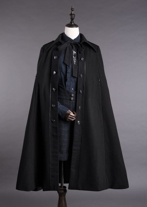 ZJ Story -The Griffin Academy- Ouji Lolita Cape (2 Versions: Long Version and Short Version) Dark Prince Outfit, Prince Outfit Design, Ouji Fashion, Gaun Fashion, Old Fashion Dresses, Fantasy Dress, Fantasy Clothing, Fantasy Fashion, Character Outfits