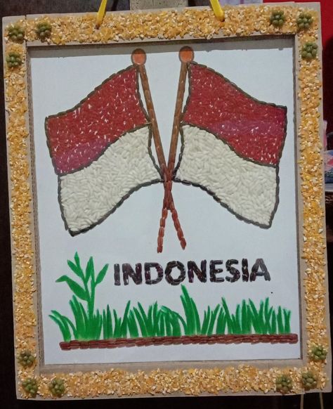 Tema Negaraku, Learning Letters Preschool, Letters Preschool, Indonesian Flag, 17 Agustus, Art N Craft, Learning Letters, Recycled Crafts, Kindergarten Activities