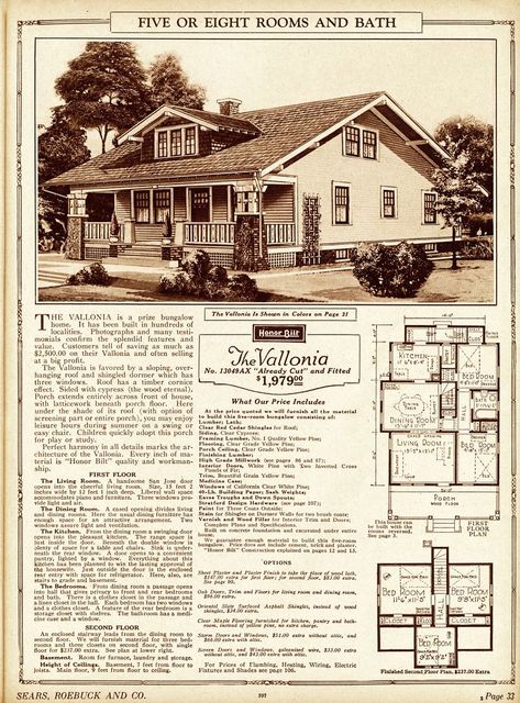 Sears Craftsman Houses, 1920s Craftsman Bungalows, Sears House Plans, Sears House, Sears Catalog Homes, Sears Kit Homes, Kit House, 1920s Bungalow, House Kits