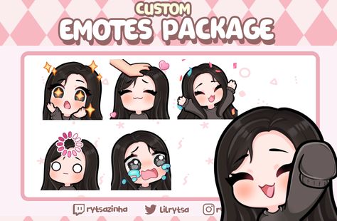 Hi, my name is Rytsa. Please send me a private message before placing your orders. I can draw cute emotes and badges for you. My twitter is @lilrytsa. Emotes Base Free, Emotes Twitch Base, Twitch Emotes Ideas, Cute Emotes, Anime Custom, Emote Twitch, Emotes Twitch, Draw Cute, Flat Design Illustration