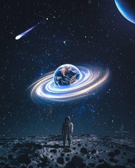 d e e p s p a c e x x on Instagram: “I wander there in space, between planets and shining stars, that illuminate the vastness of space observing the earth, So small, like the…” Space Aesthetic, About Space, The Moon, Planets, I Hope, Moon, On Instagram, Instagram